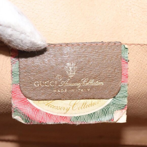 GUCCI GG Supreme Web Sherry Line Clutch Bag PVC Beige Red 89 01 031 Auth 123291 - Picture 15 of 16